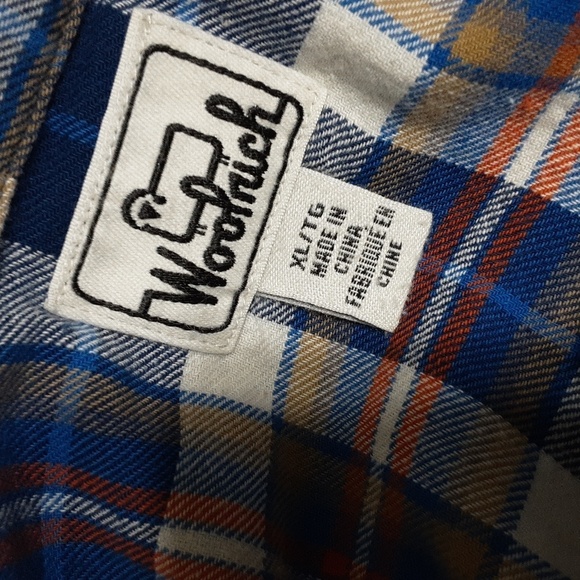 Woolrich men plaid linen organic cotton shirt XL /TG button down office Y2k - Picture 4 of 6